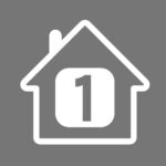 Company logo of a house with a number 1 in the center