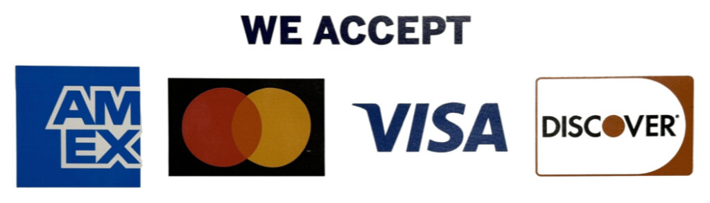We accept all major credit cards banner 