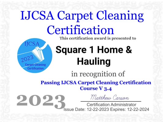 Certificate of company carpet cleaning certification